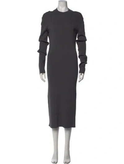 Pre-owned Helmut Lang Crew Neck Midi Length Dress In Grey