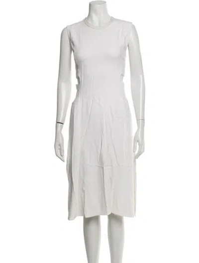 Pre-owned Helmut Lang Crew Neck Midi Length Dress In Grey