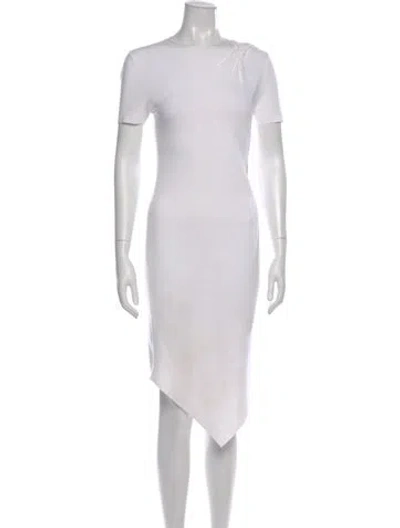 Pre-owned Helmut Lang Crew Neck Midi Length Dress In Neutral