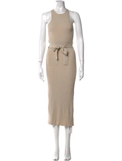 Pre-owned Helmut Lang Crew Neck Midi Length Dress In Neutral