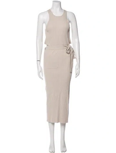 Pre-owned Helmut Lang Crew Neck Midi Length Dress In Neutral