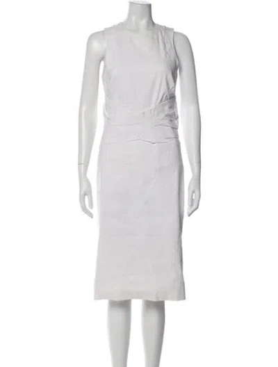 Pre-owned Helmut Lang Crew Neck Midi Length Dress In Neutrals