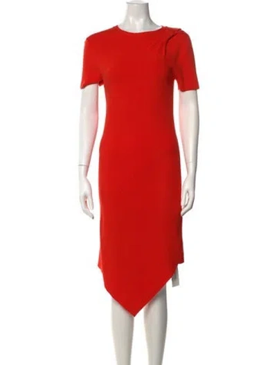 Pre-owned Helmut Lang Crew Neck Midi Length Dress In Orange