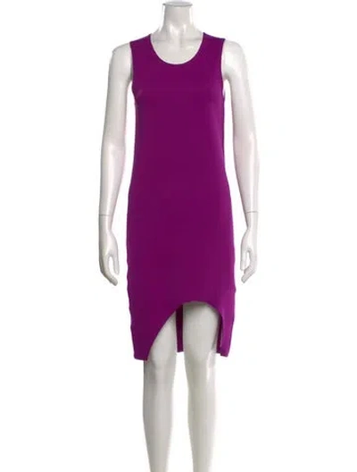 Pre-owned Helmut Lang Crew Neck Midi Length Dress In Purple
