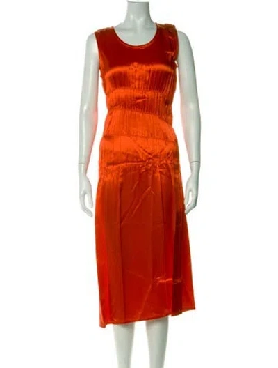Pre-owned Helmut Lang Crew Neck Midi Length Dress In Red
