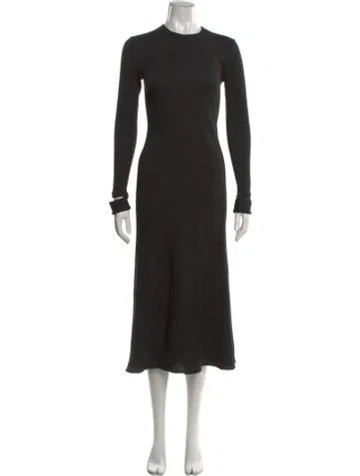 Pre-owned Helmut Lang Crew Neck Midi Length Dress W/ Tags In Black