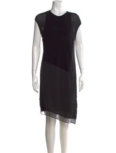 Pre-owned Helmut Lang Crew Neck Midi Length Dress W/ Tags In Black