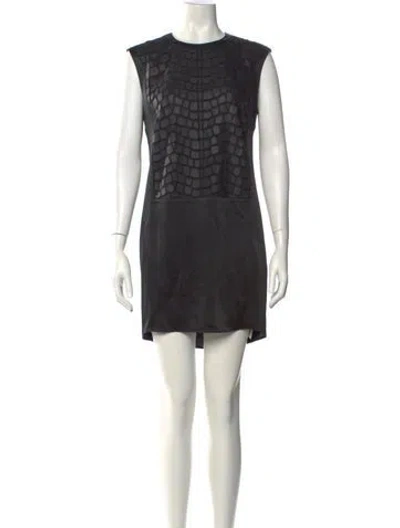 Pre-owned Helmut Lang Crew Neck Mini Dress In Black