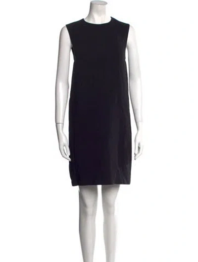 Pre-owned Helmut Lang Crew Neck Mini Dress In Black