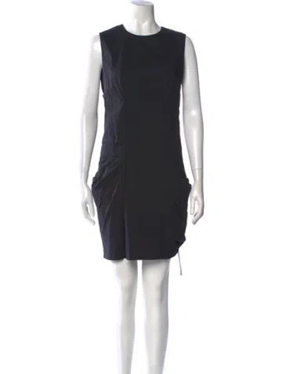 Pre-owned Helmut Lang Crew Neck Mini Dress In Black