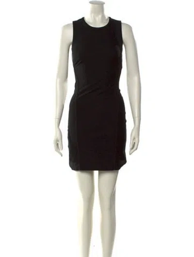 Pre-owned Helmut Lang Crew Neck Mini Dress In Black