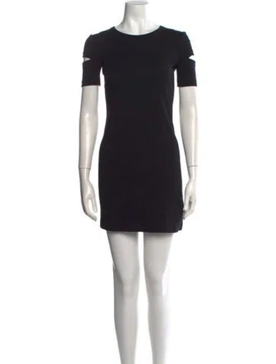 Pre-owned Helmut Lang Crew Neck Mini Dress In Black