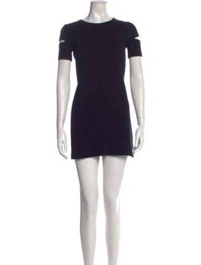 Pre-owned Helmut Lang Crew Neck Mini Dress In Black