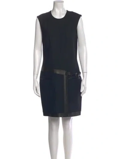 Pre-owned Helmut Lang Crew Neck Mini Dress In Black