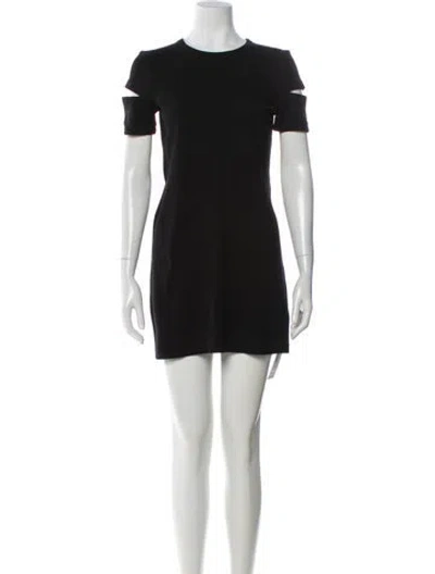 Pre-owned Helmut Lang Crew Neck Mini Dress In Black