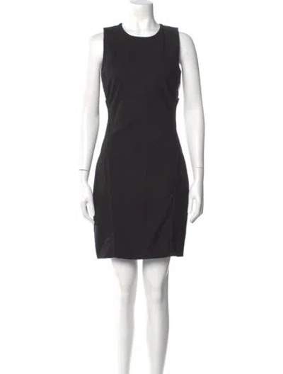 Pre-owned Helmut Lang Crew Neck Mini Dress In Black