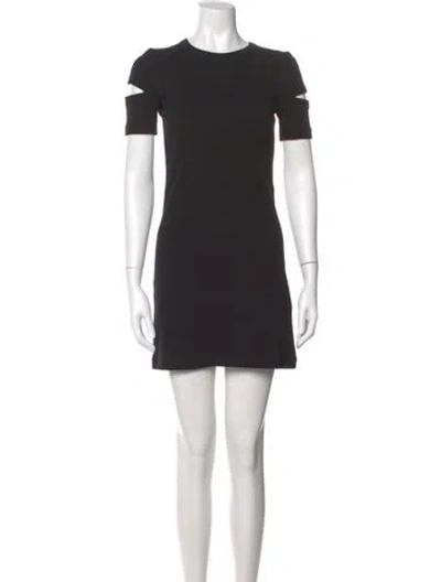 Pre-owned Helmut Lang Crew Neck Mini Dress In Black