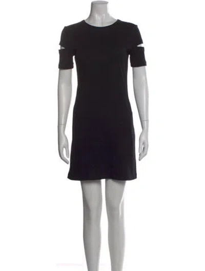Pre-owned Helmut Lang Crew Neck Mini Dress In Black