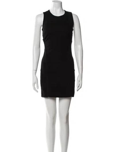 Pre-owned Helmut Lang Crew Neck Mini Dress In Black