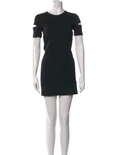 Pre-owned Helmut Lang Crew Neck Mini Dress In Black