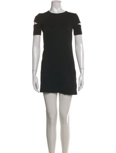Pre-owned Helmut Lang Crew Neck Mini Dress In Black