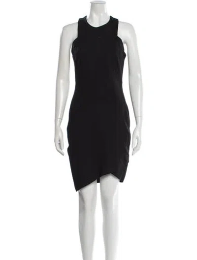Pre-owned Helmut Lang Crew Neck Mini Dress In Black
