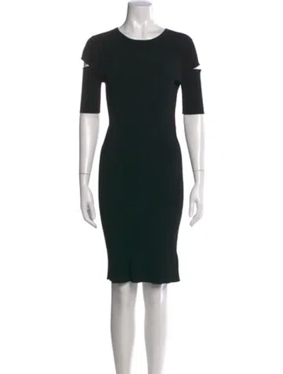 Pre-owned Helmut Lang Crew Neck Mini Dress In Black