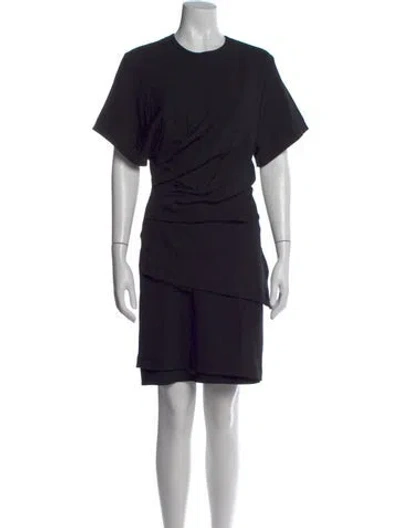 Pre-owned Helmut Lang Crew Neck Mini Dress In Black