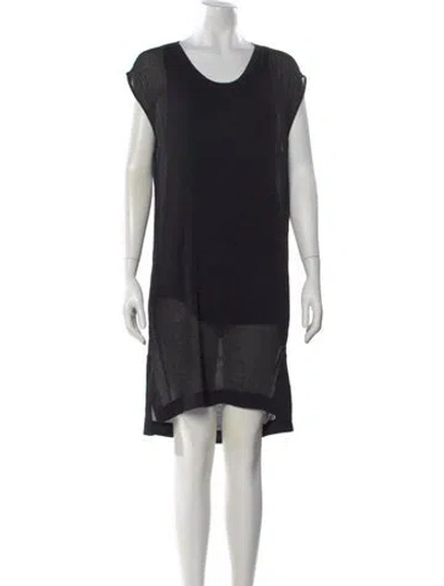 Pre-owned Helmut Lang Crew Neck Mini Dress In Black