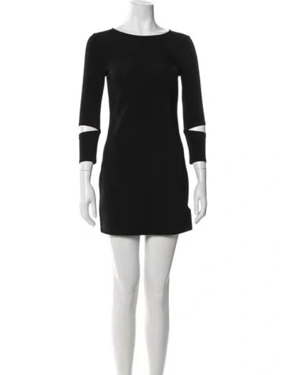 Pre-owned Helmut Lang Crew Neck Mini Dress In Black