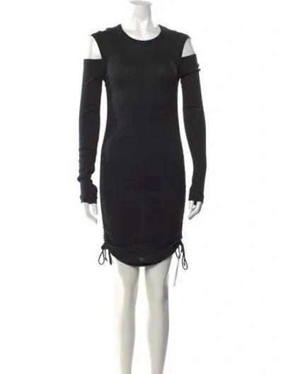 Pre-owned Helmut Lang Crew Neck Mini Dress In Black