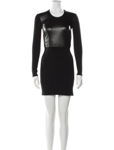 Pre-owned Helmut Lang Crew Neck Mini Dress In Black