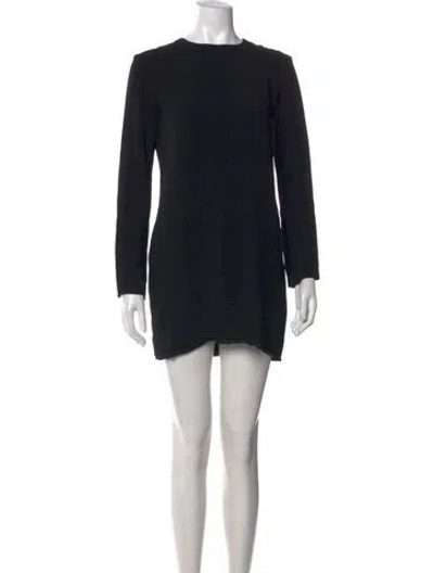 Pre-owned Helmut Lang Crew Neck Mini Dress In Black