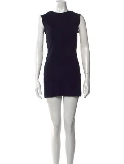 Pre-owned Helmut Lang Crew Neck Mini Dress In Black