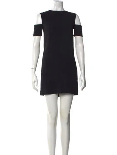 Pre-owned Helmut Lang Crew Neck Mini Dress In Black