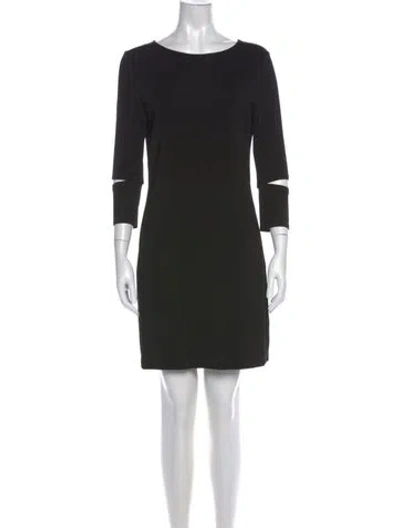 Pre-owned Helmut Lang Crew Neck Mini Dress In Black