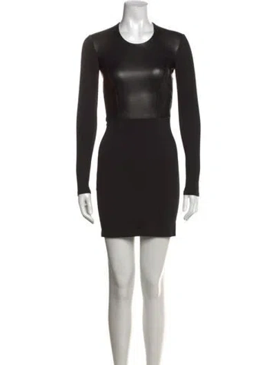 Pre-owned Helmut Lang Crew Neck Mini Dress In Black