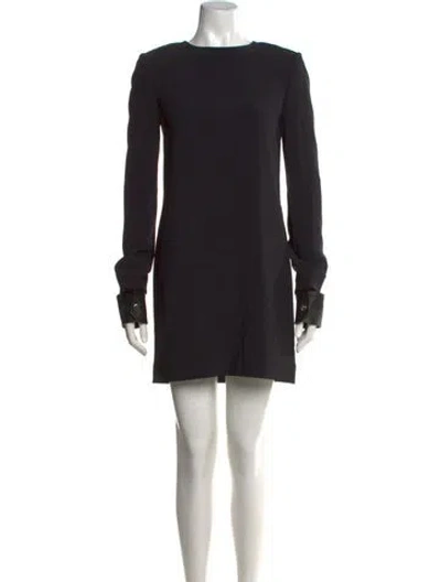 Pre-owned Helmut Lang Crew Neck Mini Dress In Black
