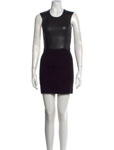 Pre-owned Helmut Lang Crew Neck Mini Dress In Black