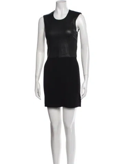 Pre-owned Helmut Lang Crew Neck Mini Dress In Black
