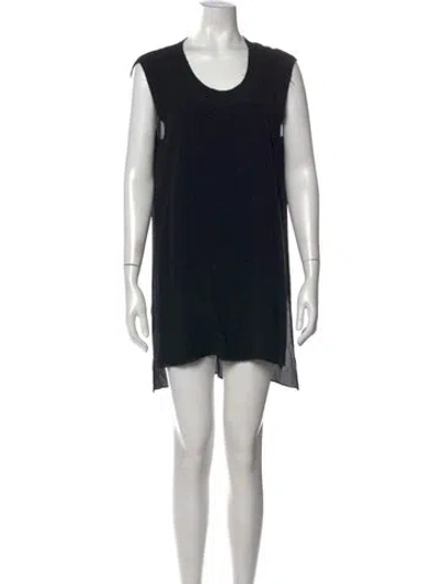 Pre-owned Helmut Lang Crew Neck Mini Dress In Black