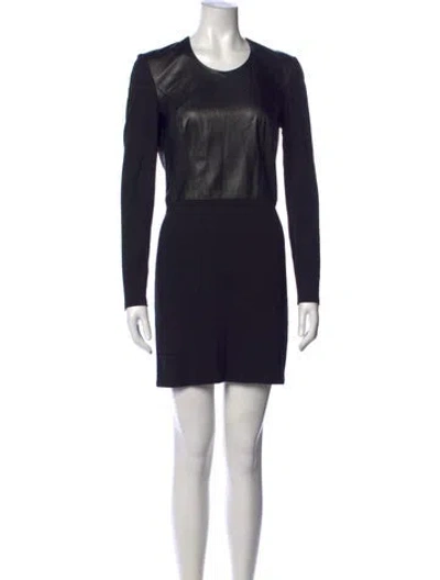 Pre-owned Helmut Lang Crew Neck Mini Dress In Black