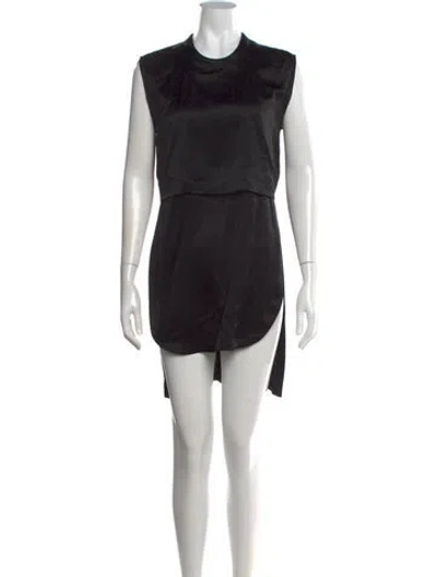 Pre-owned Helmut Lang Crew Neck Mini Dress In Black