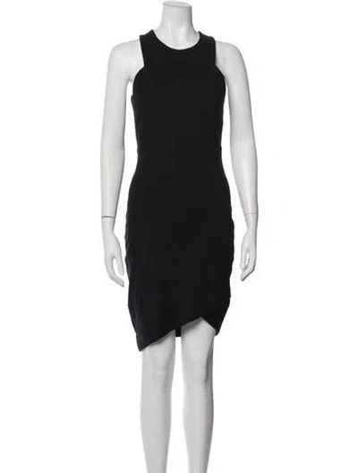 Pre-owned Helmut Lang Crew Neck Mini Dress In Black