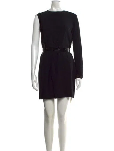 Pre-owned Helmut Lang Crew Neck Mini Dress In Black