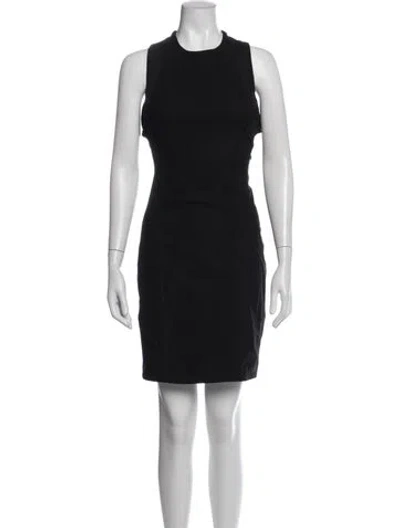 Pre-owned Helmut Lang Crew Neck Mini Dress In Black