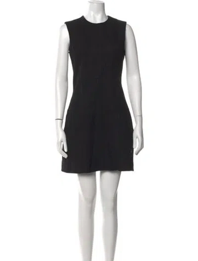 Pre-owned Helmut Lang Crew Neck Mini Dress In Black