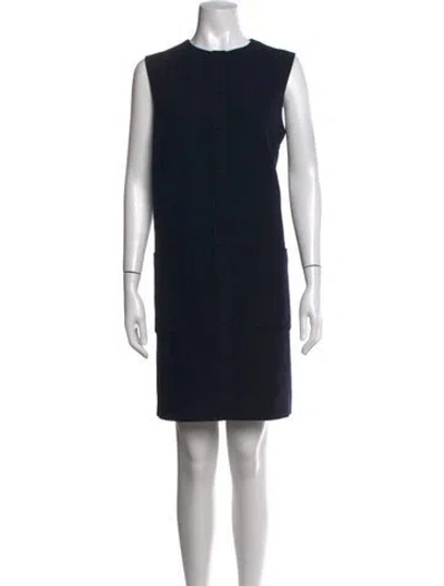 Pre-owned Helmut Lang Crew Neck Mini Dress In Black