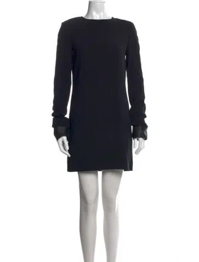 Pre-owned Helmut Lang Crew Neck Mini Dress In Black