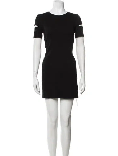 Pre-owned Helmut Lang Crew Neck Mini Dress In Black
